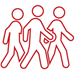 Imagen de un grupo caminando