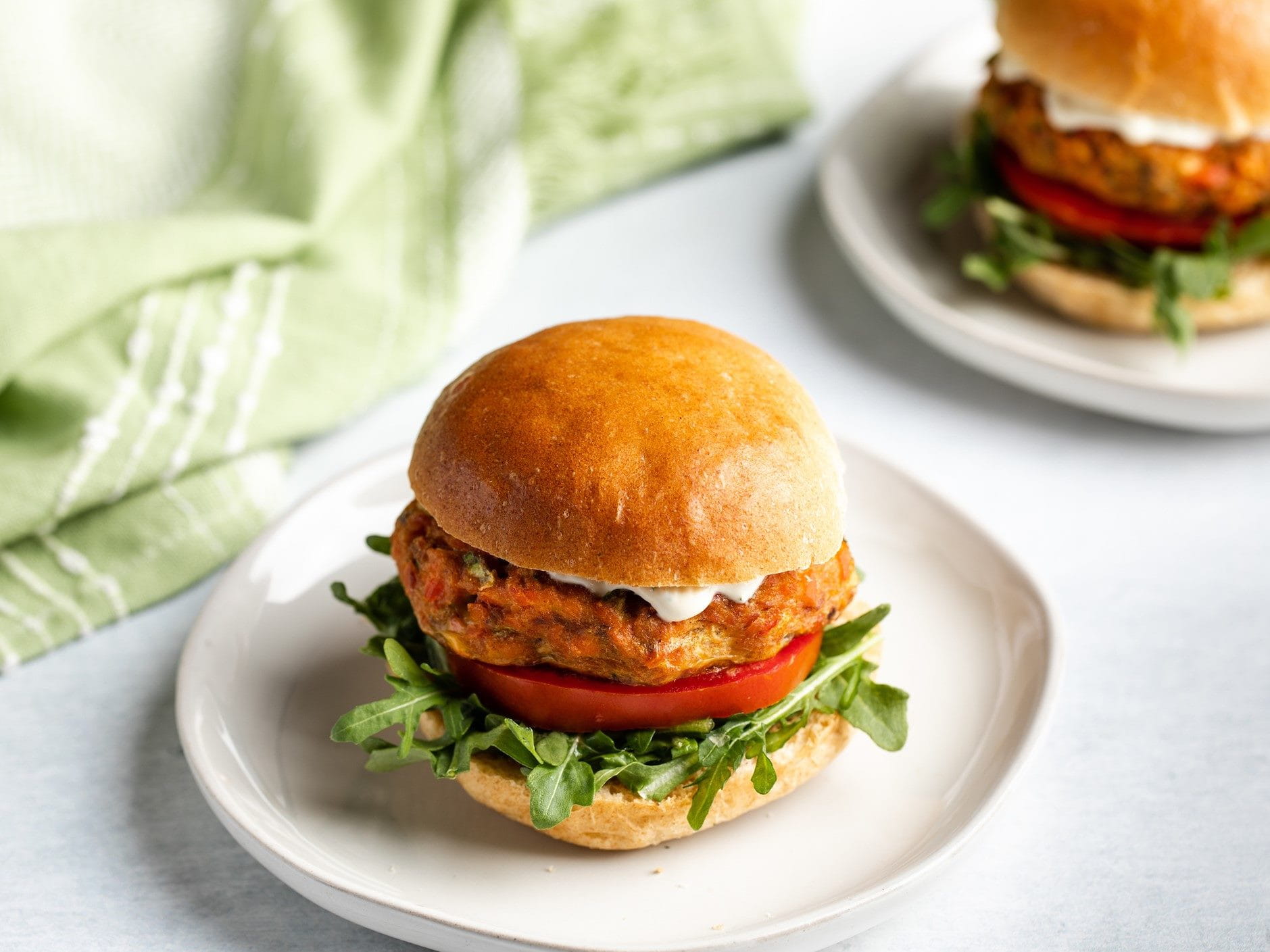 Salmon Burger with Mustard Cream Sauce