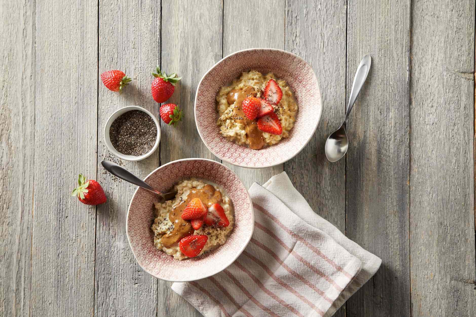 Strawberry Almond Butter Oatmeal