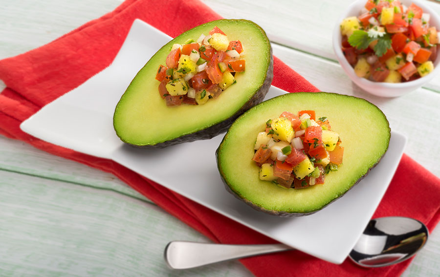 Avocados From Mexico Avocado Stuffed with Pico de Gallo Heart-Check certified recipe