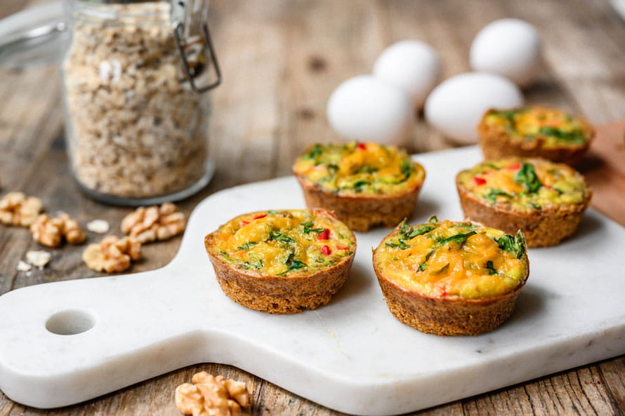 Walnut & Oat Crusted Veggie Egg Cup Heart-Check certified recipe