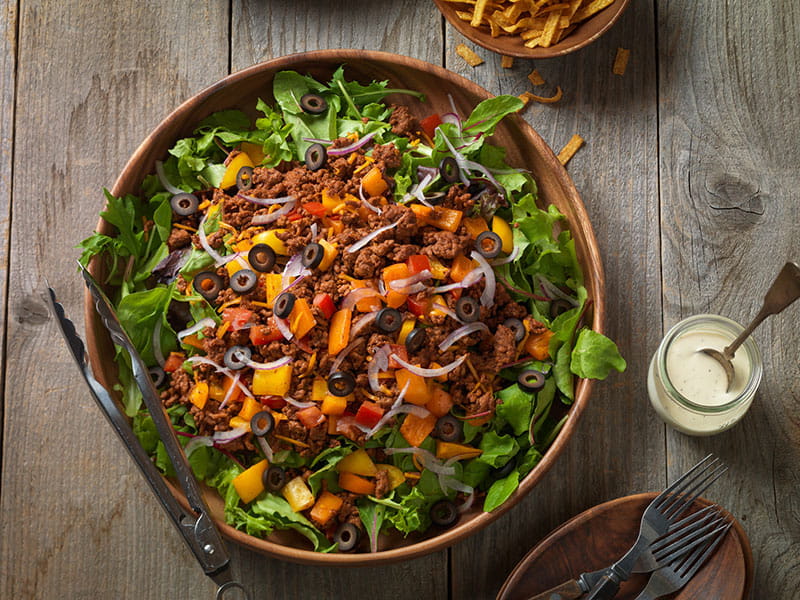 Confetti Beef Taco Salad Confetti Beef Taco Salad